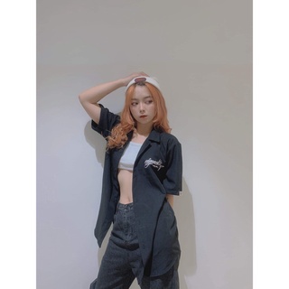 Áo sơmi Grafiti nam nữ Đen Original lụa cao cấp