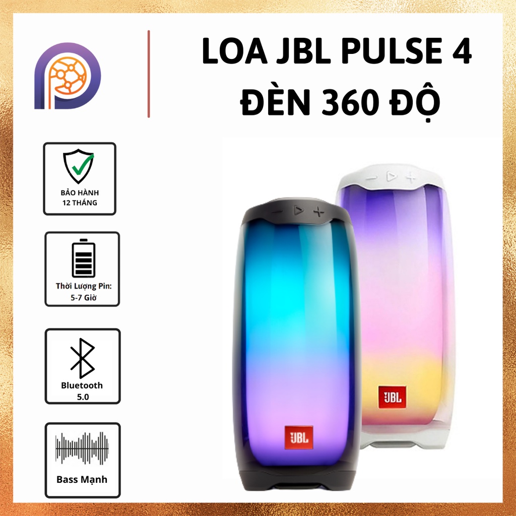 Loa Bluetooth JBL PLUSE 4+, Đèn 360 Độ [BẢO HÀNH 6 THÁNG]- Pin 5-7 Giờ, Đèn Đổi Màu Theo Chế Độ, Âm Thanh Siêu Khủng