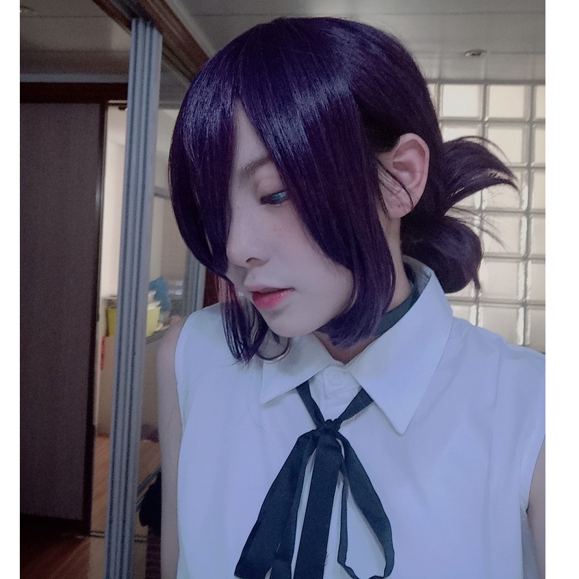 Wig/tóc giả cosplay Reze Chainsaw Man màu tím than