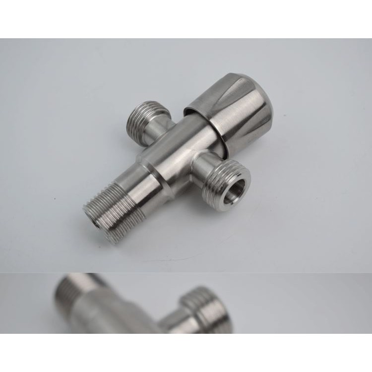 Van T chia bồn cầu – Van khóa giảm áp lực nước 2 đầu ra Inox SUS 304