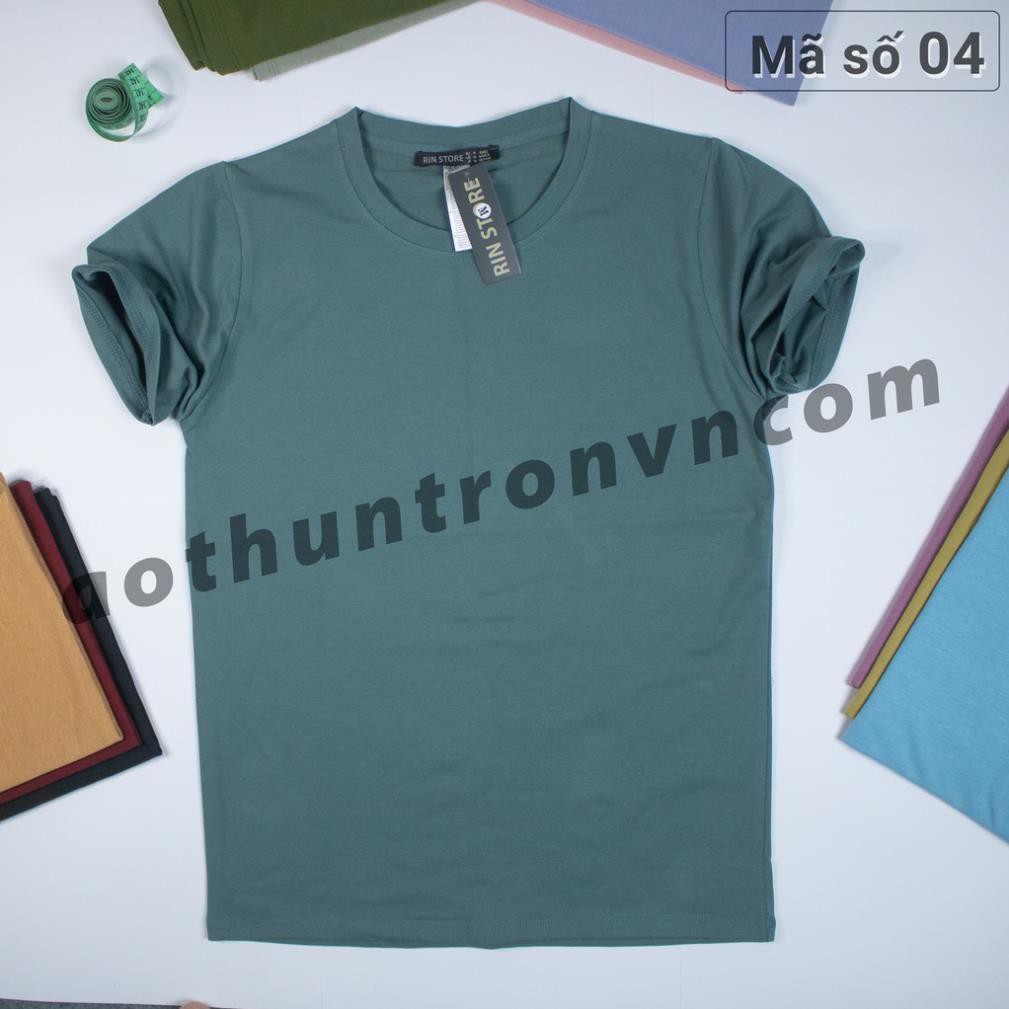 Áo phông nam trơn cotton 4 chiều áo thun ngắn tay cổ tròn RIN STORE phom thiết kế basic suông rộng 😍