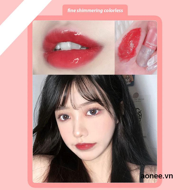 ✨✨Son bóng Shaqinuo dưỡng ẩm trong suốt thiết kế vỏ hình viên thuốc mini