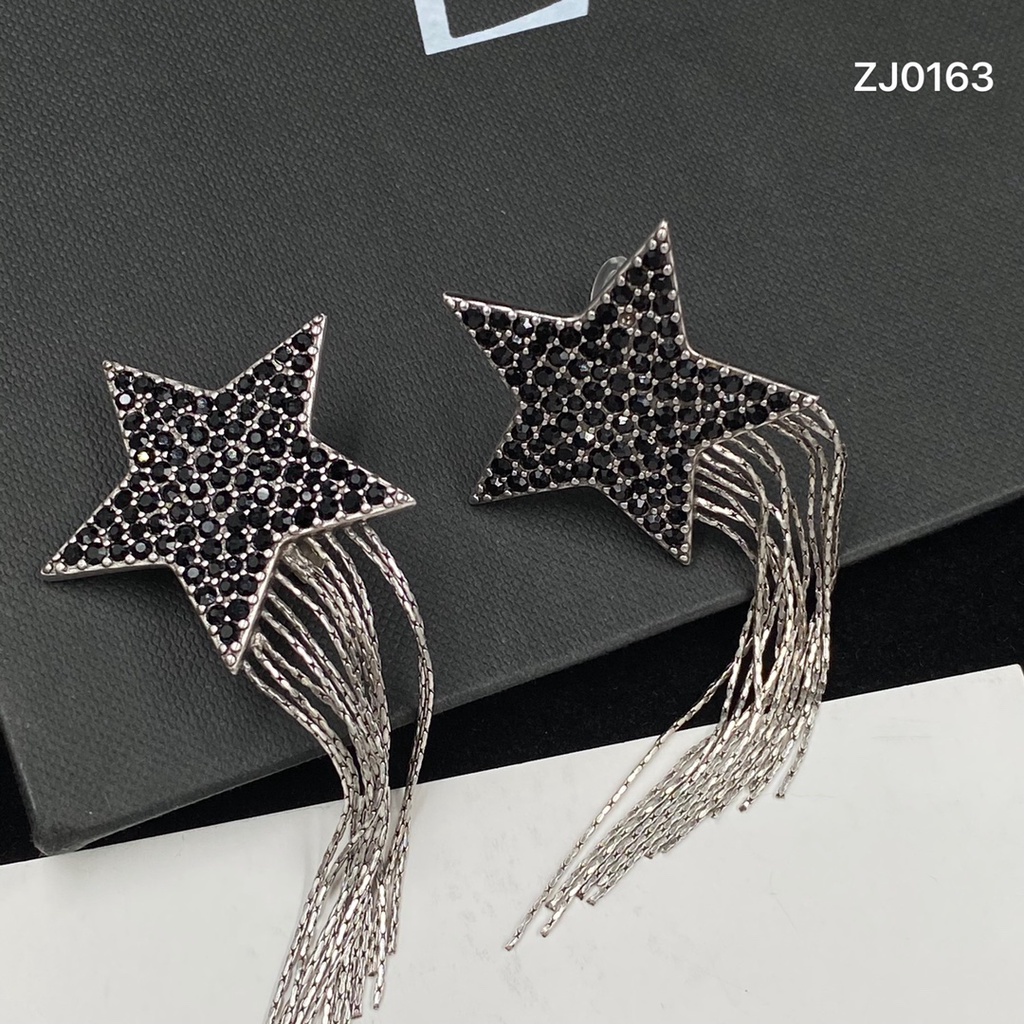 Khuyên Tai Tua Rua Hình Ngôi Sao Đính Đá Phong Cách Mới