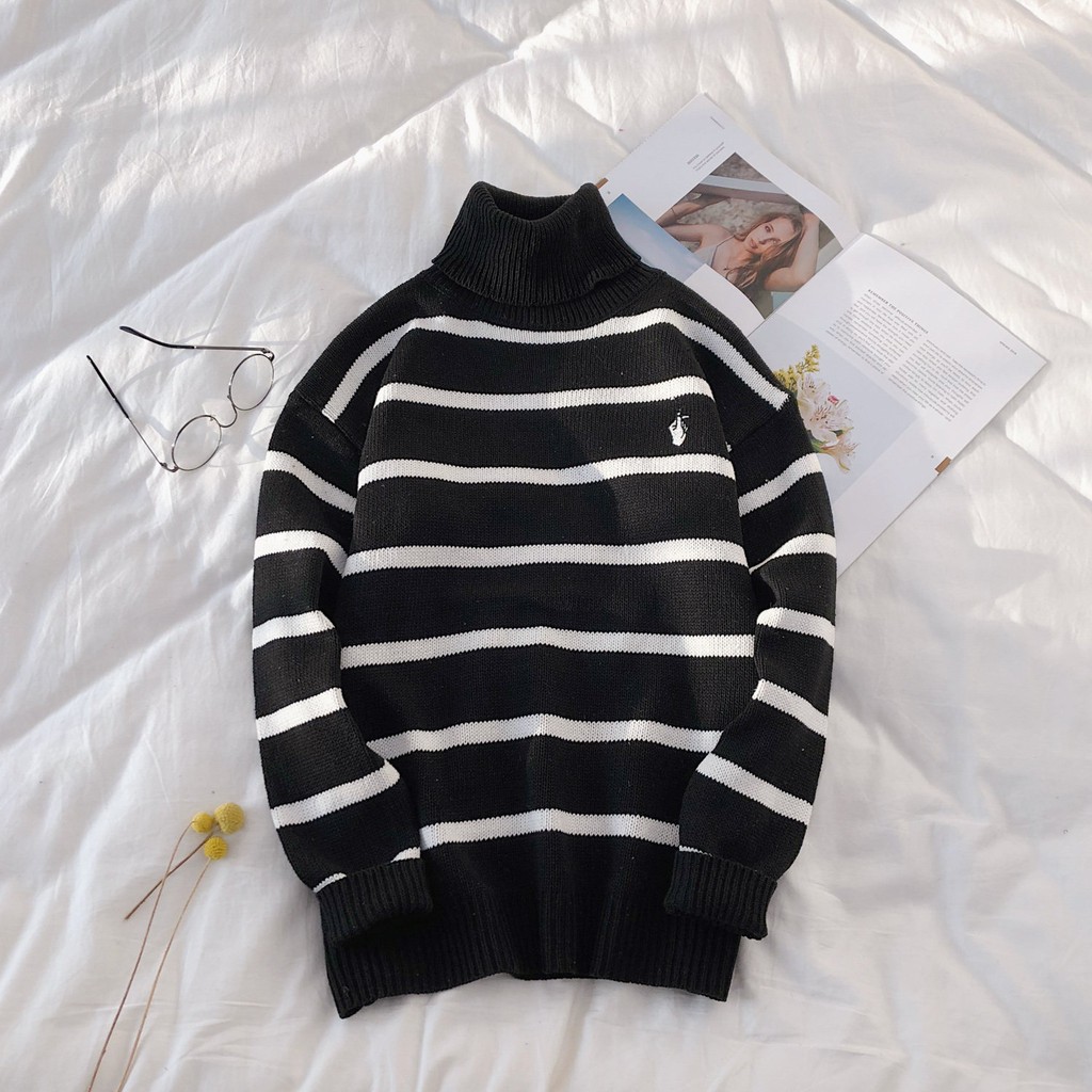 Áo Sweater cổ cao dáng rộng phong cách hàn quốc dành cho nam giới