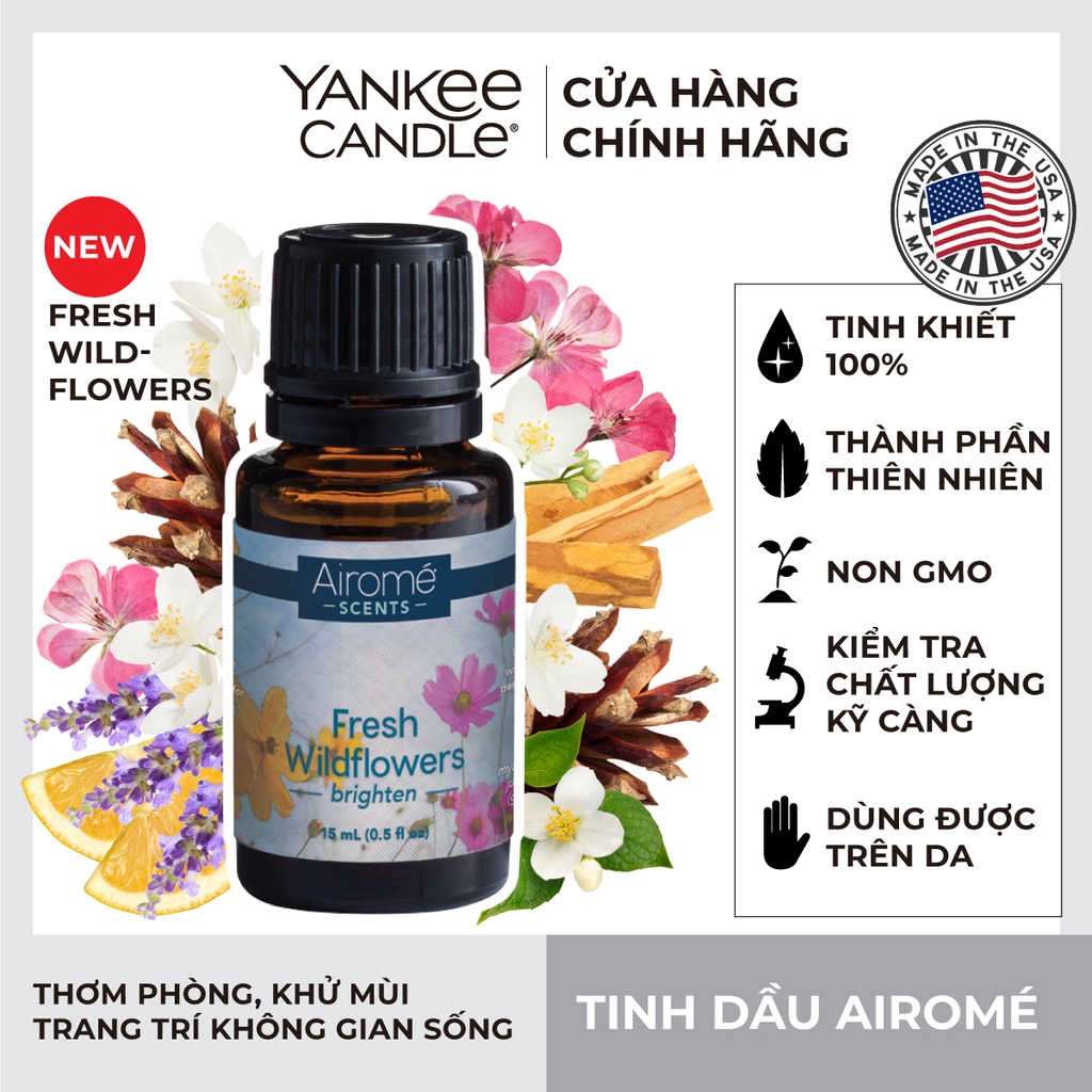 Tinh dầu Airomé Yankee Candle - Fresh Wildflowers 15ml