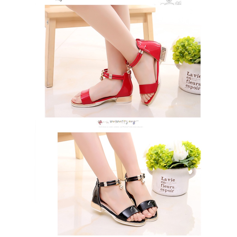 Dép sandal bé gái khóa kéo sau da mềm êm chân hàng cao cấp [SDG08]