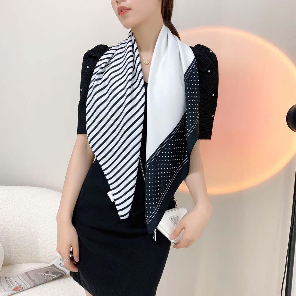 Khăn Choàng Lụa Satin Mềm Mại Chống Nắng In Họa Tiết Thời Trang Xuân Hè