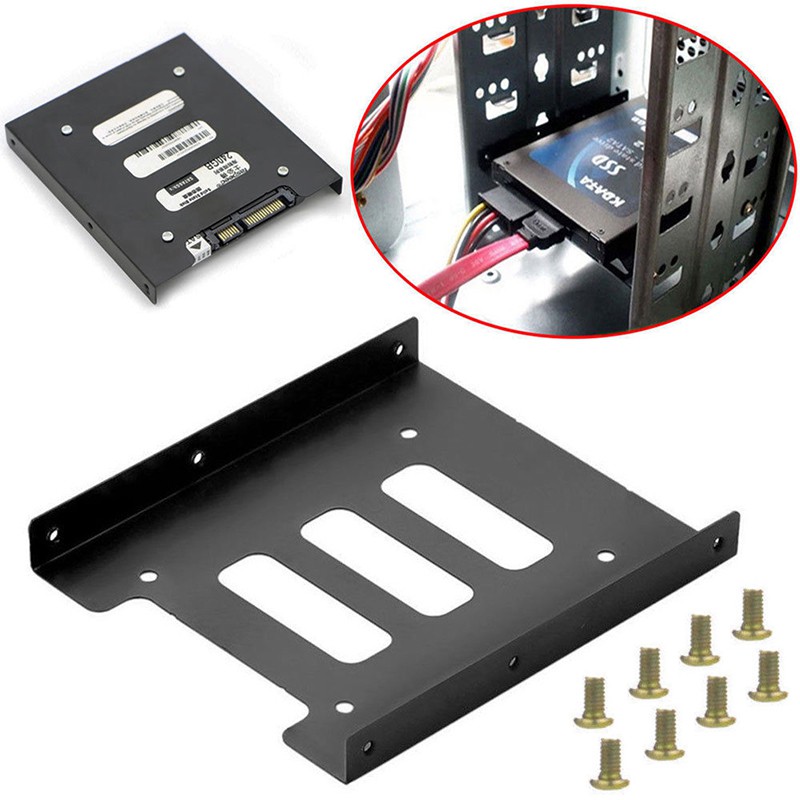 Useful 2.5 Ssd Hdd To 3.5 Inch Metal Mounting Adapter Bracket Dock 8 Screws Hold