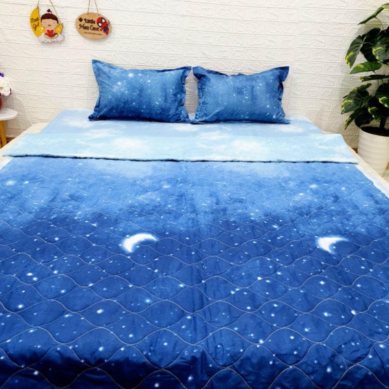 Trọn  Bộ Chăn ga gối 5 Món loại 1 Chăn trần bông