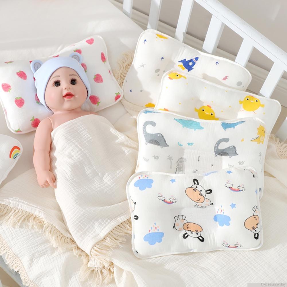 Gối ngủ cotton 3D mềm mại chống bẹp đầu kiểu dáng dễ thương cho bé