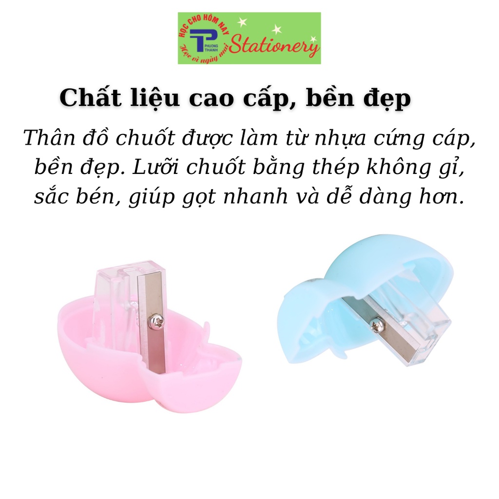 Gọt bút chì Deli - lưỡi thép xanh dương, hồng, trắng - 1 cái - E0550