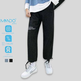 Quần Jean Jogger Nam MANDO Dáng Baggy Có Dây Rút 2 Màu Đen Xanh Form Rộng Basic Unisex Thời Trang Hàn Quốc QJN006