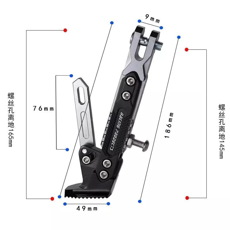 Chân Chống CNC thiết kế linh động tăng Chỉnh Dài Ngắn có thể lắp được cho tất cả các xe,