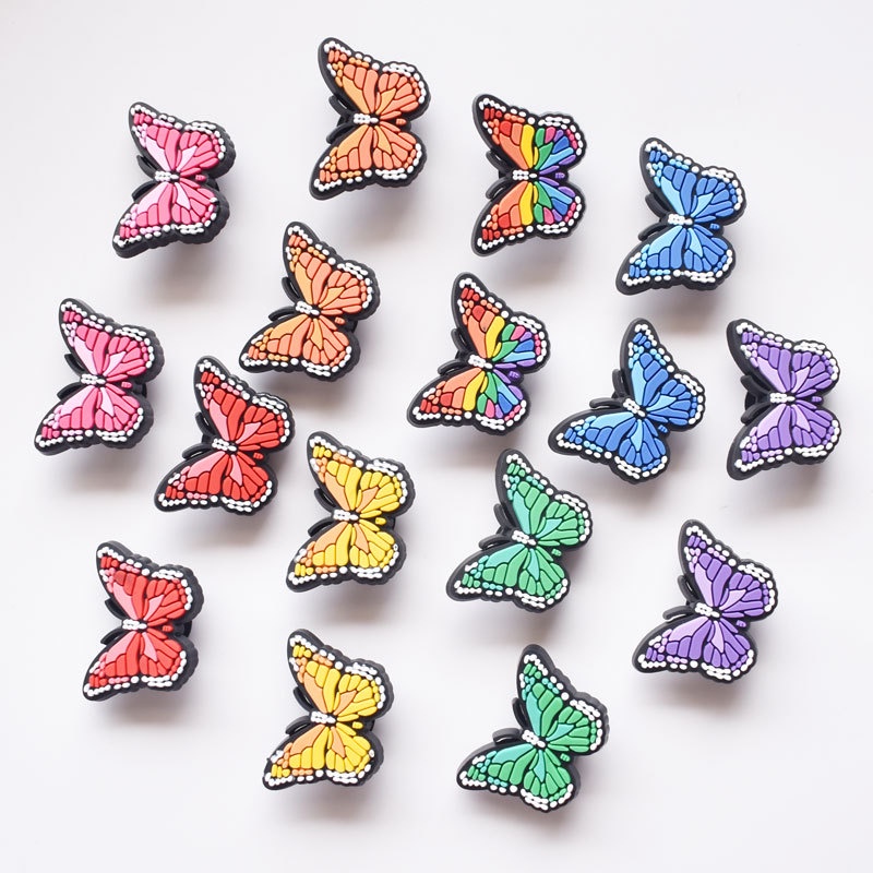 con bướm đầy màu sắc PVC phụ kiện dép Crocs charm DIY khóa giày crocs jibbitz crocs trang trí lỗ giày phụ kiện giày dép crocs nút trang trí giày trẻ em Dép Sandal Đồ trang sức Quà tặng sáng tạo món quà đặc biệt