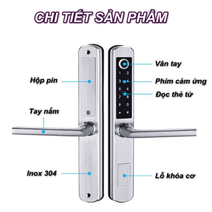 Khóa Cửa Vân Tay Thông Minh Đa Chức Năng Hàng Cao Cấp thế hệ mới