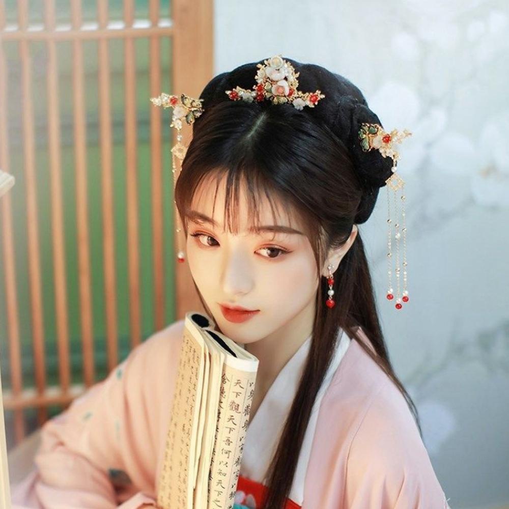 Bộ Bông Tai Lược Cài Tóc Hán Phục Trung Hoa Cổ Điển Cho Nữ
