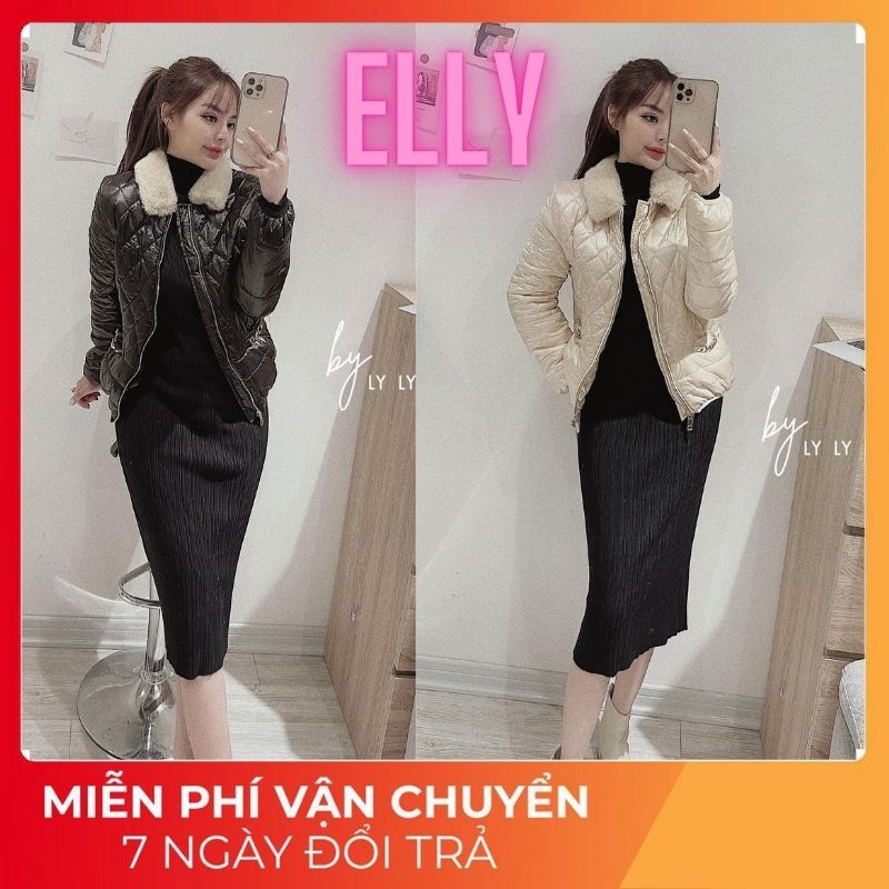 Áo phao nữ Hàn Quốc trám cổ lông Quảng Châu - ELLY Clothings