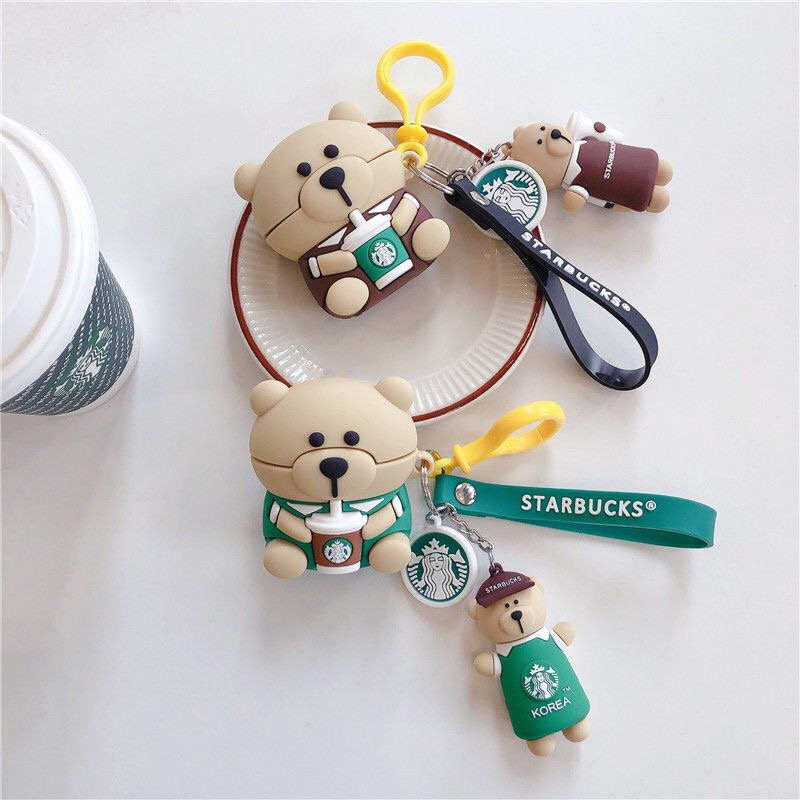 Vỏ bảo vệ hộp đựng tai nghe thích hợp cho Airpods 1 / 2 /Pro hình ly Starbucks đáng yêu