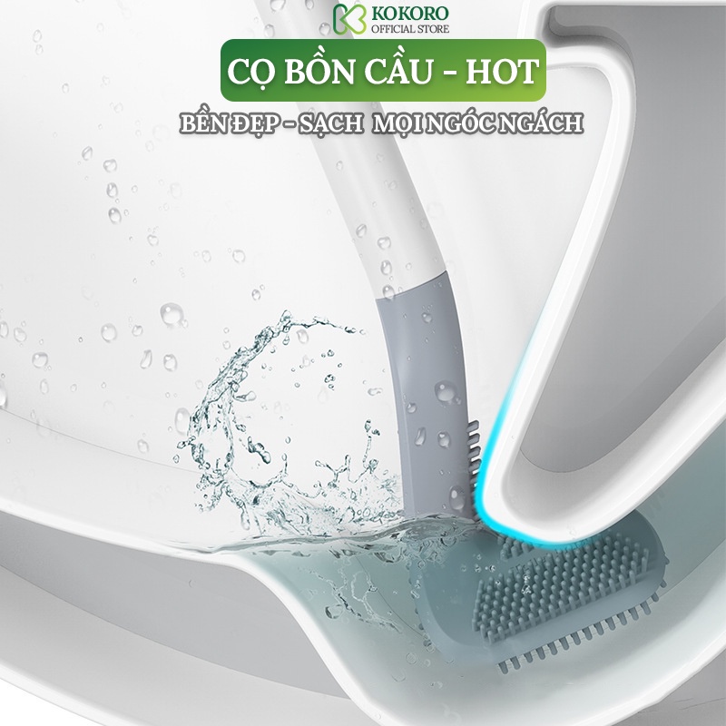 Chổi Cọ Toilet Thông Minh Silicon Mẫu Mới Nhất - Chổi Cọ Rửa Nhà Vệ Sinh ( Tặng Kèm Móc Dán Tường )