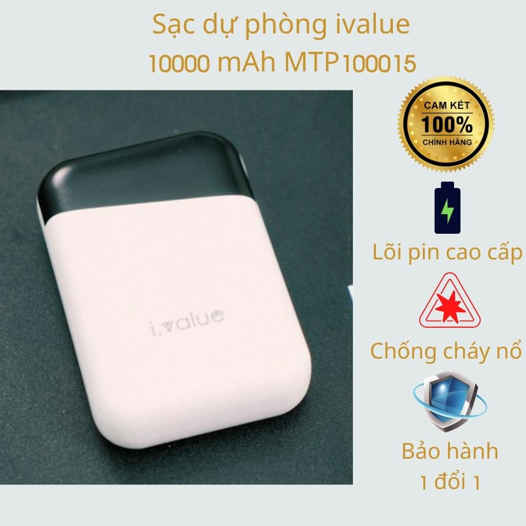 Sạc dự phòng Li-polymer 10000mAh ivalue MT-P100-015 (C-10) Trắng &amp; đen