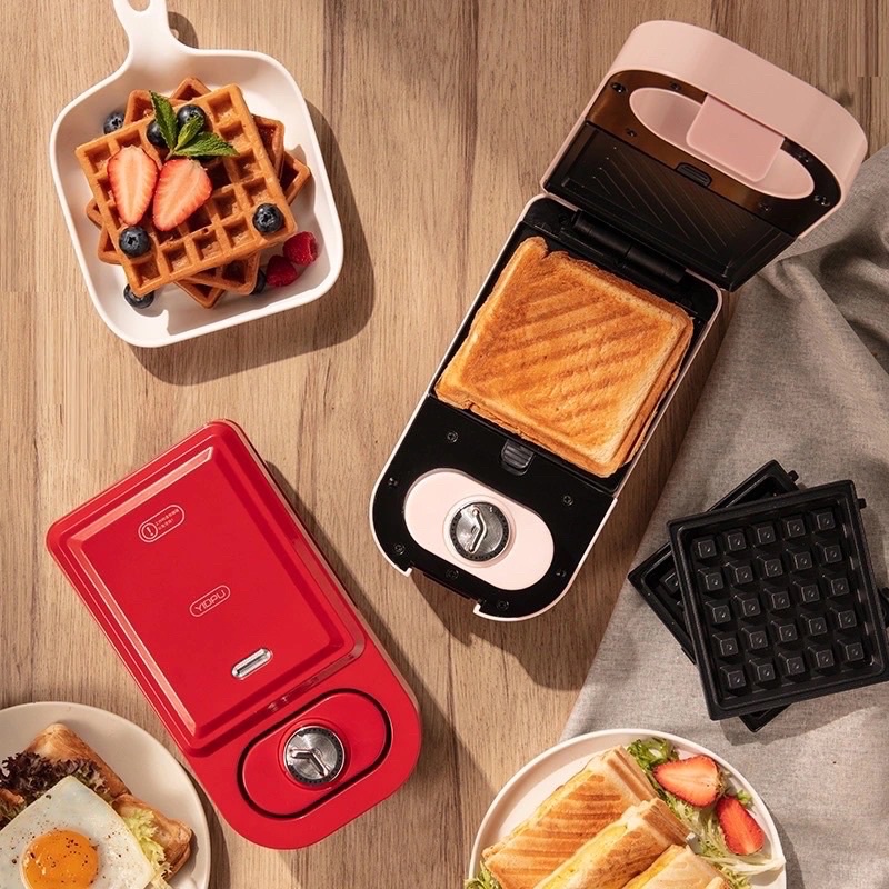 Máy nướng bánh sanwich, bánh waffle, làm bánh đa năng YIDPU chính hãng có hẹn giờ-BẢO HÀNH 12 THÁNG LỖI 1 ĐỔI 1