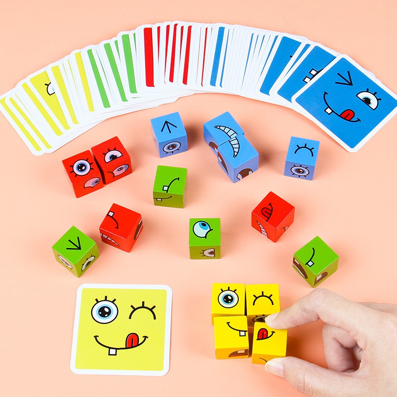 Bán chạy xuyên biên giới Khối xây dựng khối Rubik's Cube có thể thay đổi diện mạo 0,3 trò chơi trí tuệ dành cho trẻ em trò chơi bảng điều khiển bằng gỗ thử thách cấp độ đồ chơi