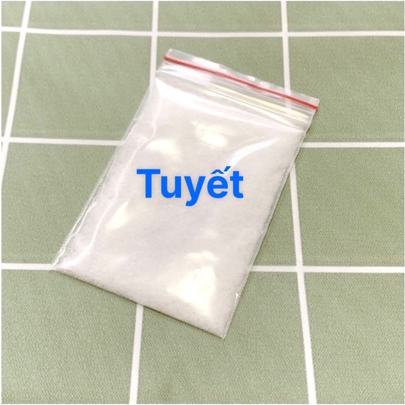 Tuyết Nhân Tạo Loại 50Gram Đóng Gói Túi Zip Nguyên Liệu Làm