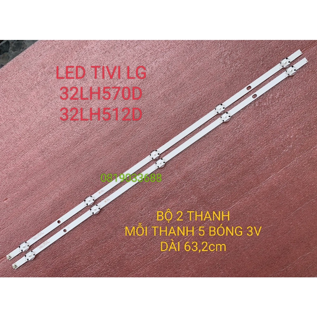 THANH LED TIVI LG 32LH570 32LH512D BỘ 2 THANH MỖI THANH 5 BÓNG 3V DÀI 63,2cm SVC320AP1_REV04_5LED_170113