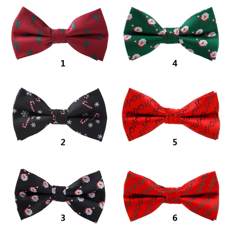 Cà Vạt Nơ In Họa Tiết Hoho Màu Đỏ Dùng Hóa Trang Mừng Năm Mới / Tiệc Cưới / Giáng Sinh
