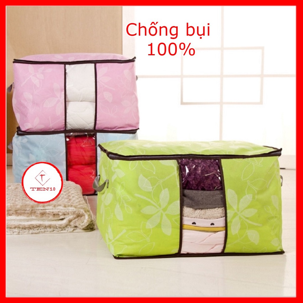 Túi đựng chăn màn quần áo đa năng chống bụi bẩn chống nước cỡ lớn tiết kiệm không gian phòng có khóa kéo 2 tay xách
