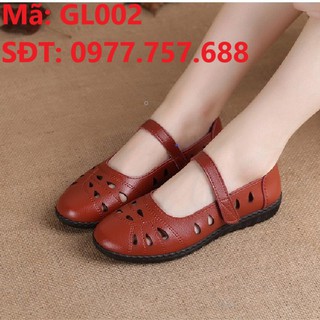 Giày bệt cho phụ nữ trung niên giày nữ big size đế thấp có quai giày đi bộ GL002