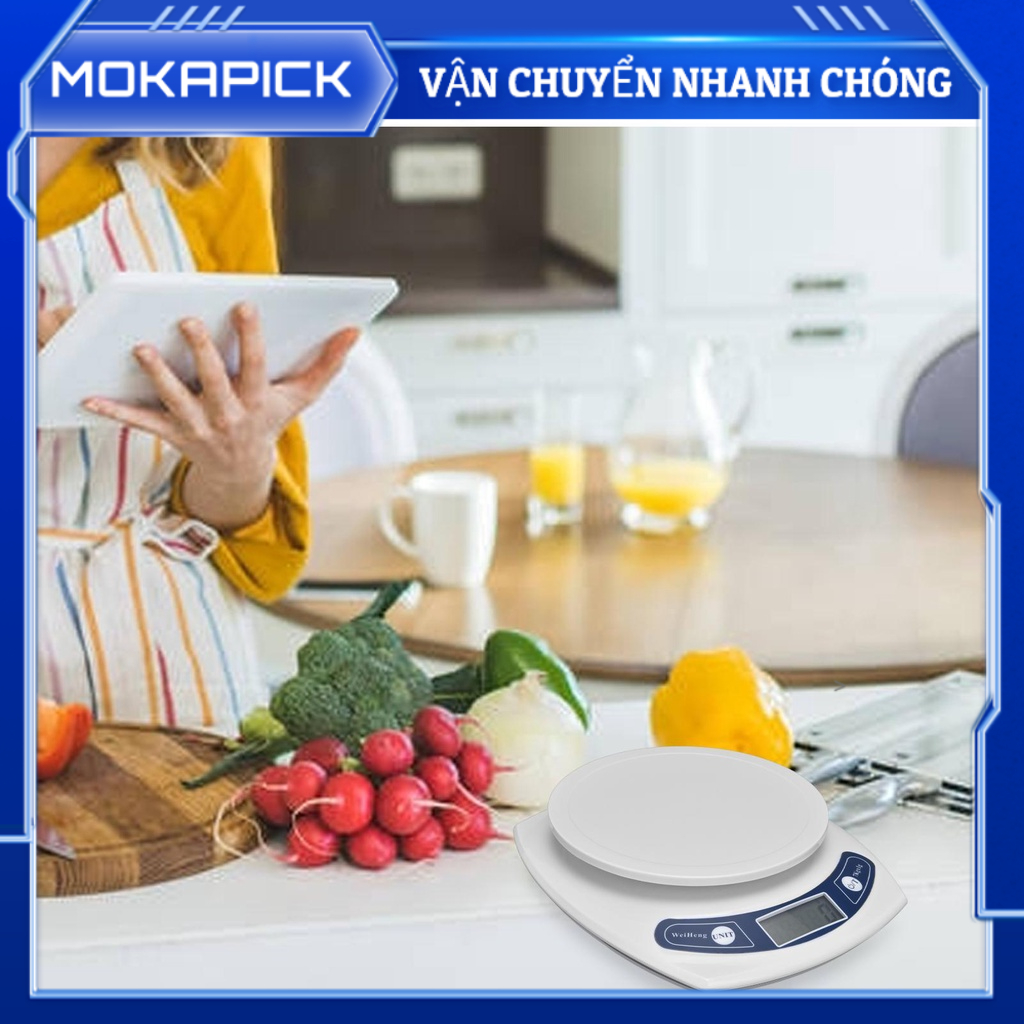 Mokapick Cân điện tử cầm tay với màn hình LCD chính xác 1g ‑ 7kg cho quán cà phê thực phẩm nhà bếp