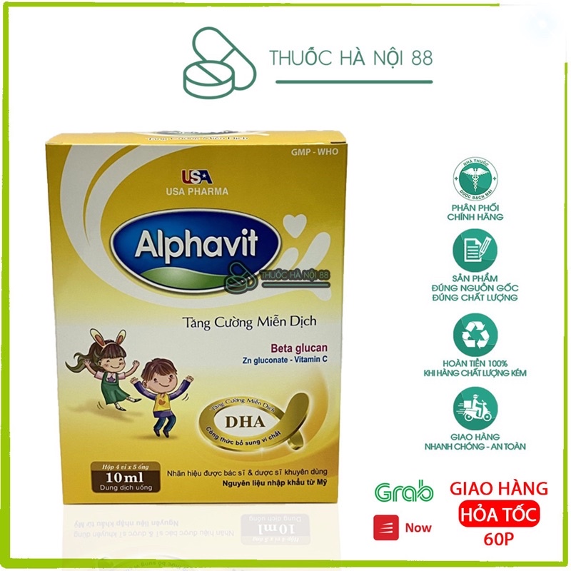 Alphavit tăng cường miễn dịch - TĂNG SỨC ĐỀ KHÁNG - NGUYÊN LIỆU NHẬP KHẨU MỸ - HỘP 20 ỐNG NHỰA