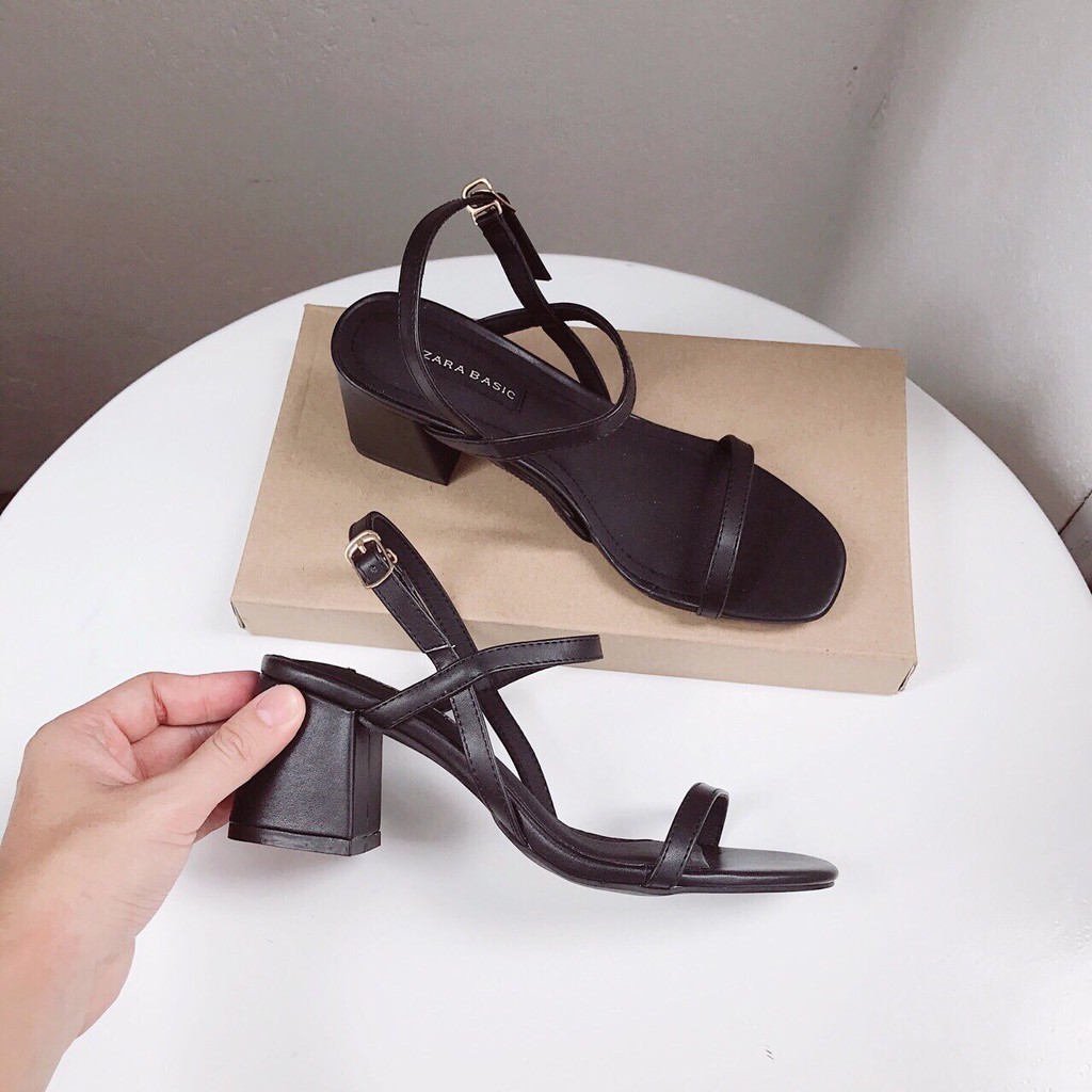 GIÀY SANDAL NỮ QUAI NGANG GÓT XÉO 7 CM THỜI TRANG