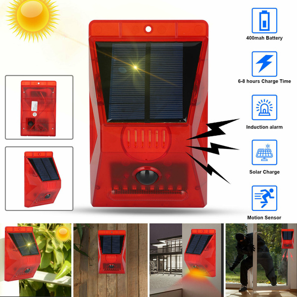Đèn Cảnh Báo Năng Lượng Mặt Trời 129db Kèm Điều Khiển Từ Xa