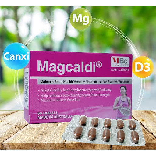 Magcaldi Maxbiocare Astralia bổ sung canxi hữu cơ hộp 60 viên date mới nhất 2/2024