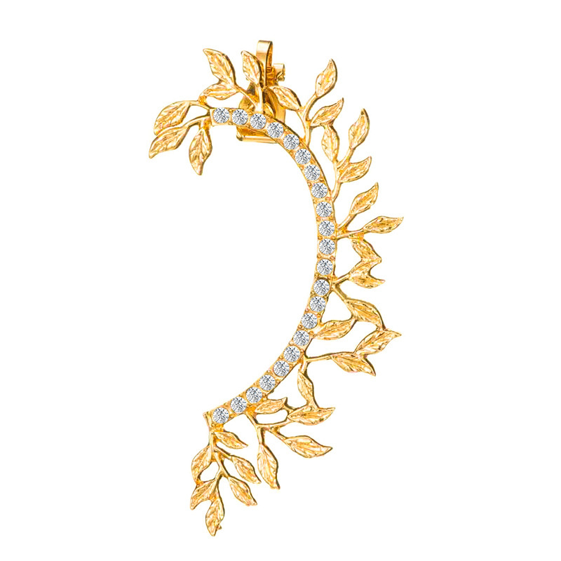Exquisite Diamond Leaf Earrings for Women