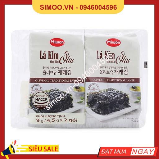 💥 ⚡ SẢN PHẨM CHÍNH HÃNG 💥 ⚡ Lá kim tẩm dầu Oliu Miwon Lốc 2 gói 4.5g dùng ăn liền hoặc cuốn với cơm