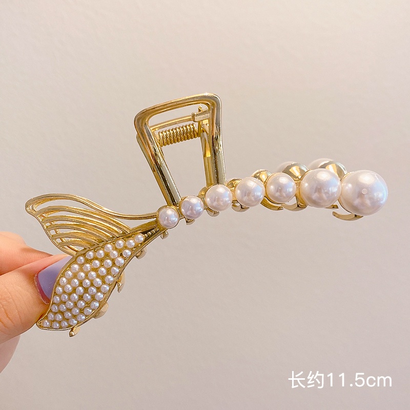 Kẹp tóc hình hoa hướng dương đính ngọc trai phong cách Hàn Quốc cho nữ