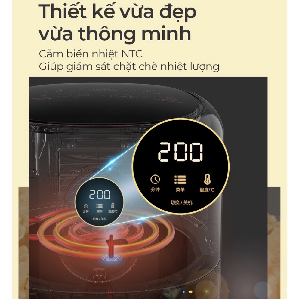 Nồi Chiên Không Dầu Air Fryer 3.5L Bear QZG-B14D1 - Hàng Chính Hãng