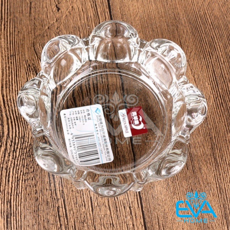 Gạt Tàn Thuốc Thuỷ Tinh Cao Cấp Glass Ashtray Kiểu Dáng Tròn Cánh Hoa Sang Trọng Deli 1025 M3334