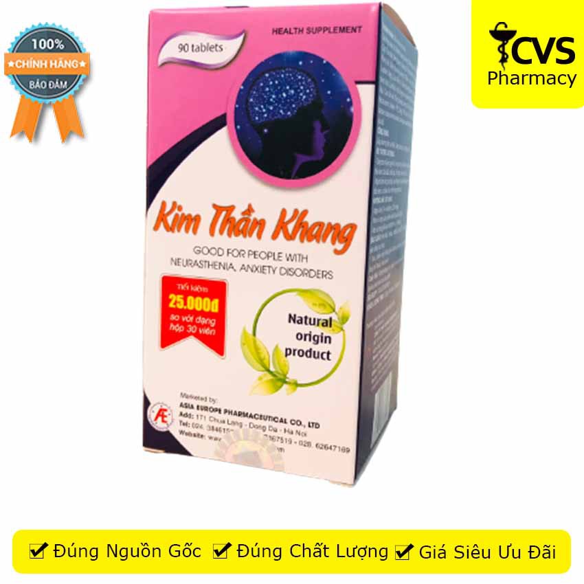Kim Thần Khang Hộp 90 Viên Hỗ trợ giảm căng thẳng - Cvspharmacy