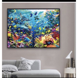 tranh thêu chữ thập cảnh dưới đại dương dx1018 kt 100x73 cm