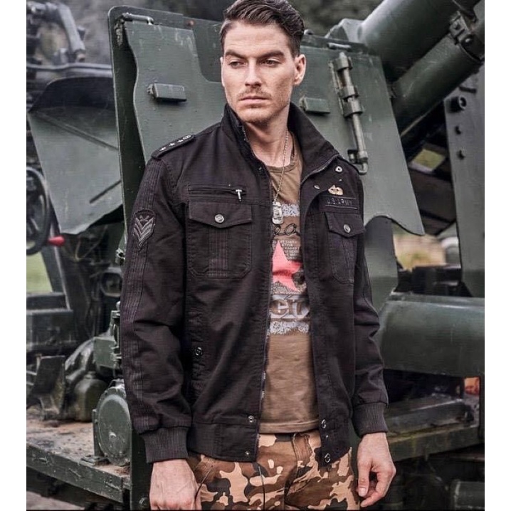 Áo khoác kaki cổ đứng chiến thuật_dã ngoại