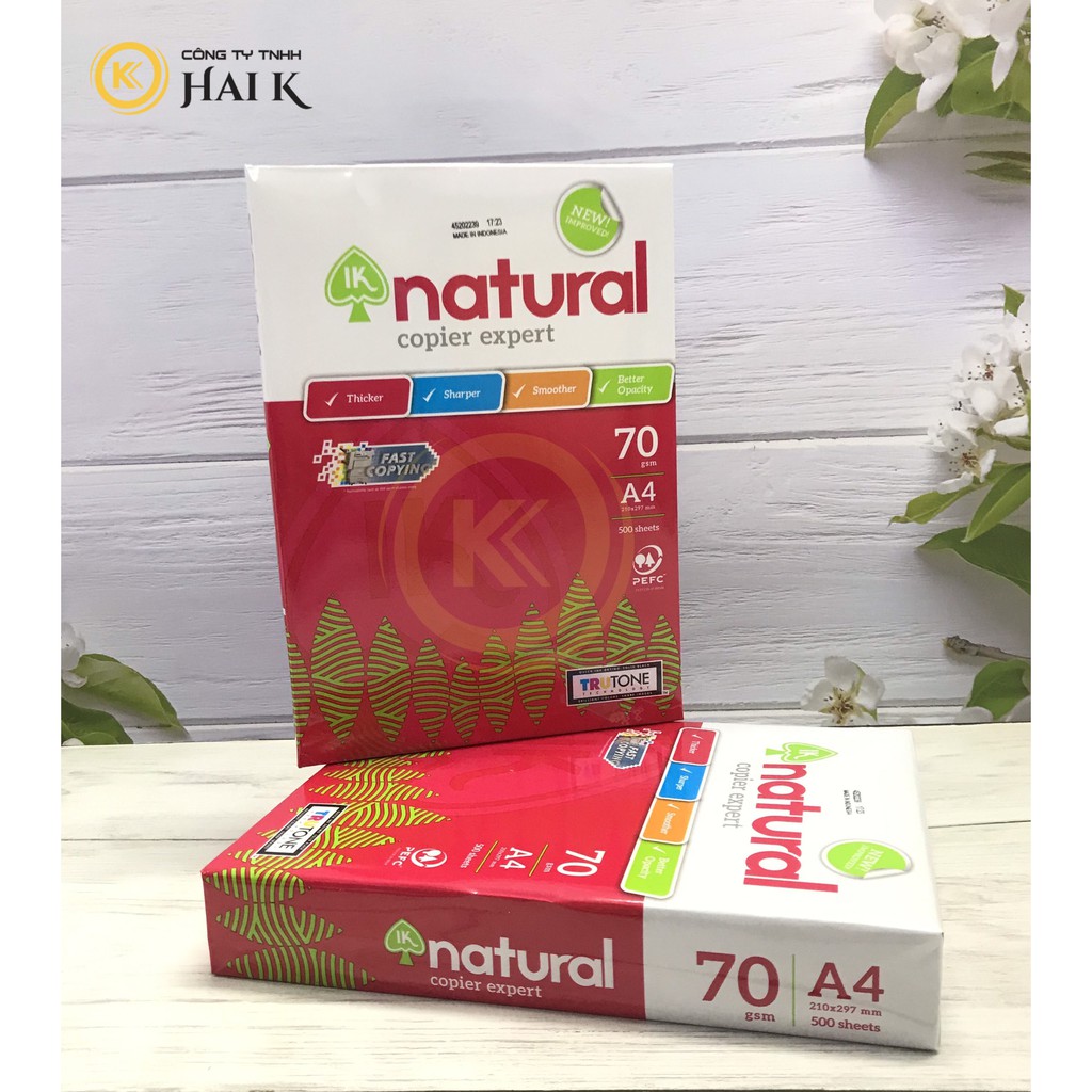 Giấy A4 IK Natural 70gsm, giấy in A4