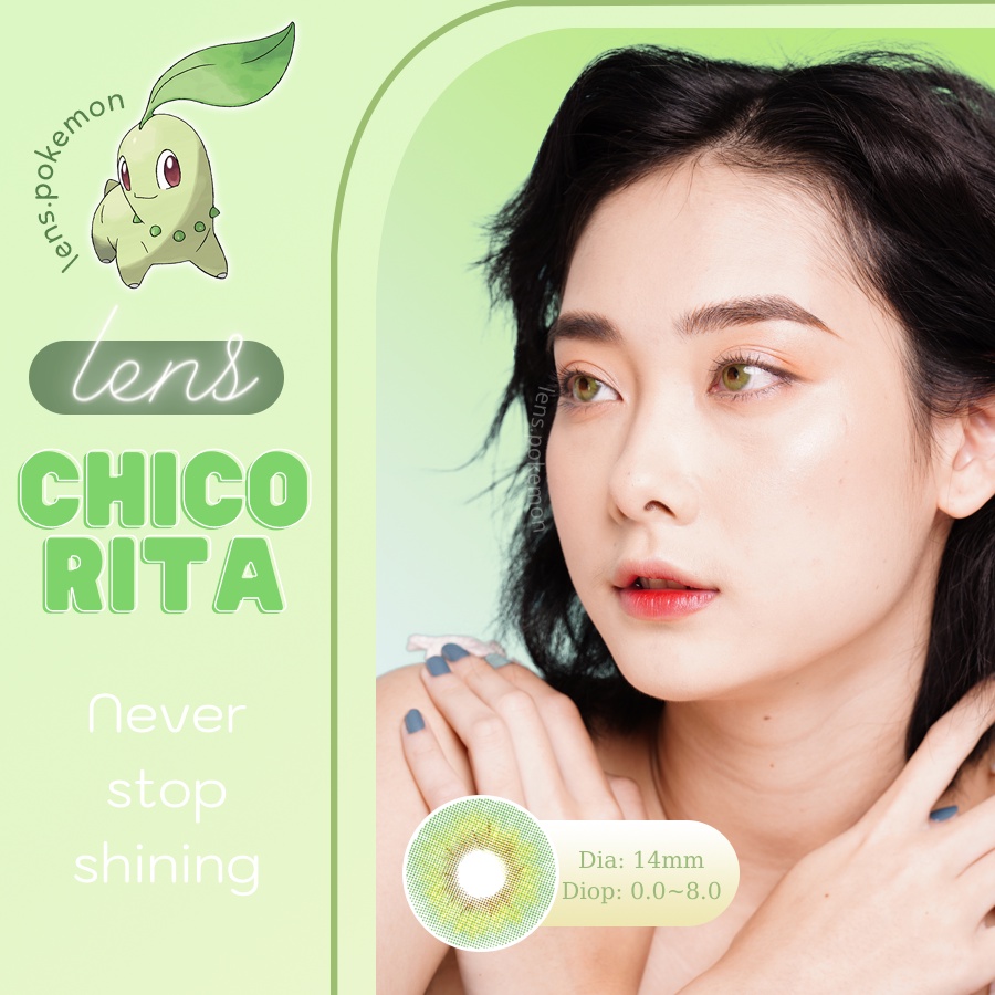 Kính áp tròng CHICORITA xanh kiwi giãn nhẹ 14.0mm - Lens thời trang Hàn Quốc chính hãng