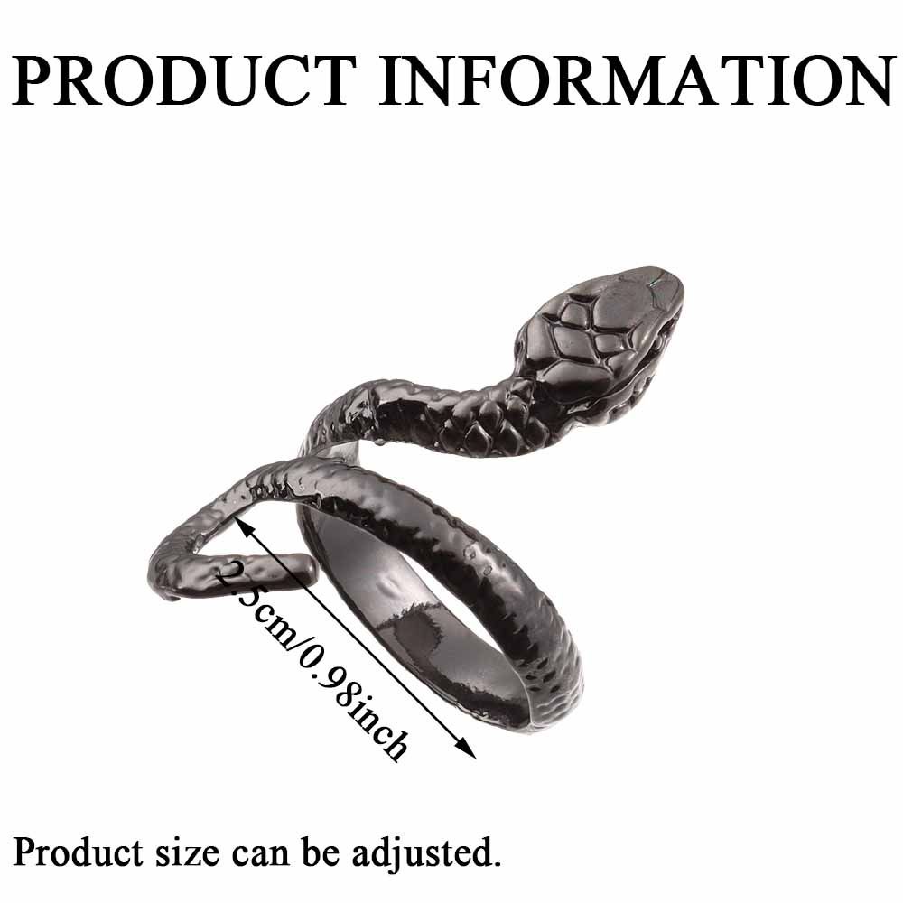 Nhẫn hở hình rắn phong cách punk cổ điển độc đáo thời trang
