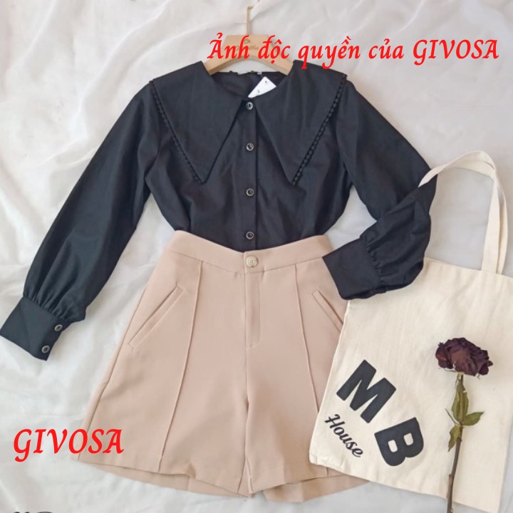 Quần sooc Goness đùi vải cạp cao cho nữ có khoá sau nhiều màu dễ phối đồ | BigBuy360 - bigbuy360.vn