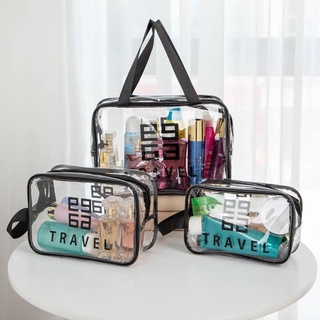 Set 3 Túi Đựng Mỹ Phẩm Trong Suốt, Túi Du Lịch Trong Suốt Chống Thấm Travel