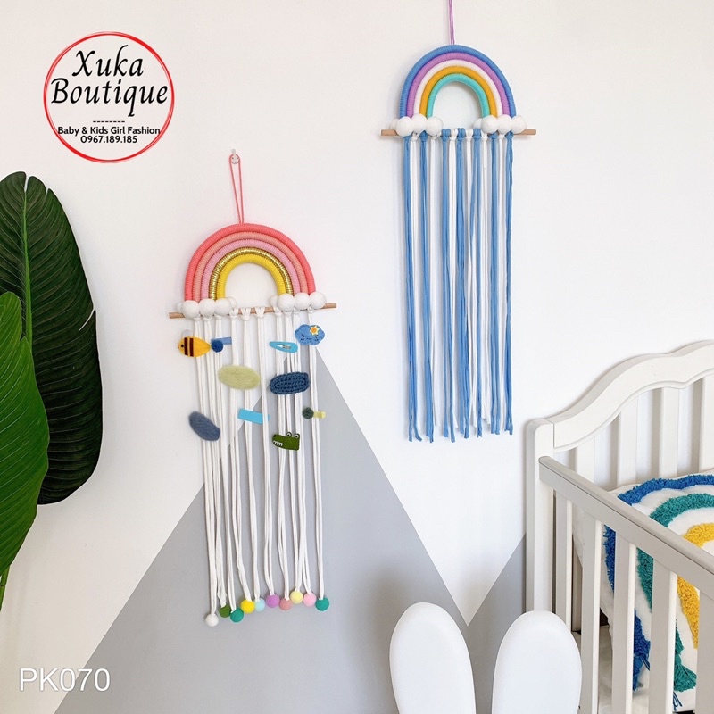 Phụ Kiện Treo Kẹp Tóc Cho Bé Hình Cầu Vồng Màu Sắc Đẹp Mắt Thích Hợp Trang Trí Phòng